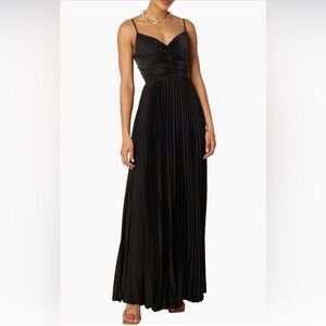 Petal & Pup Naira Pleated Maxi Dress, Black, Size 10